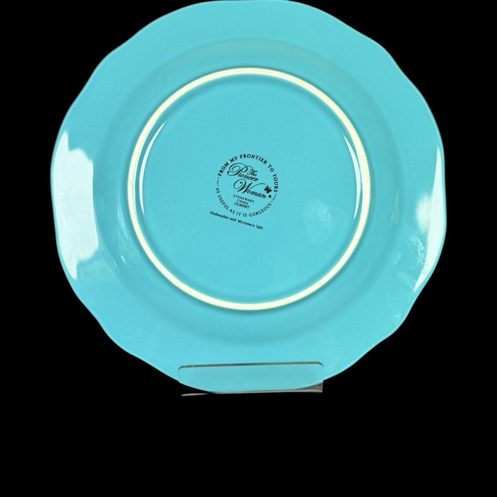 Pioneer Woman Floral 8.5" Salad Dessert Plates Teal Trim Set of 3 - Picture 9 of 11